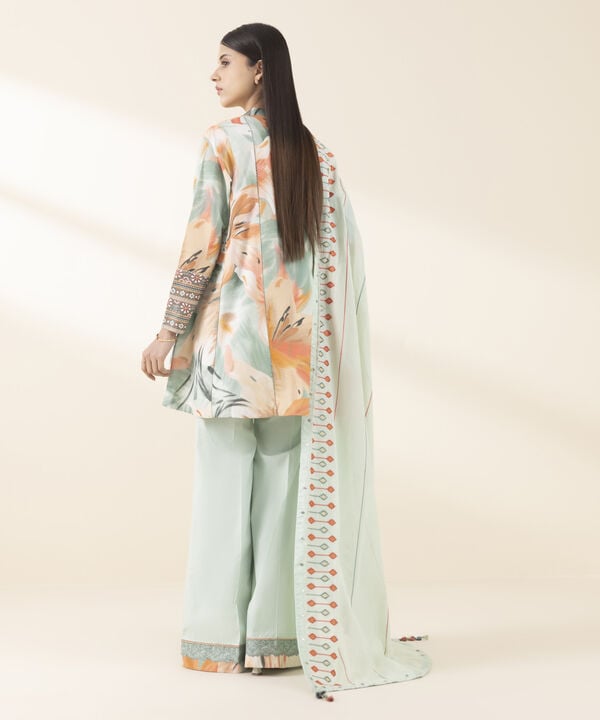3 Piece - Embroidered Zari Lawn Suit (Unstitched)
