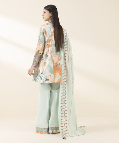 3 Piece - Embroidered Zari Lawn Suit (Unstitched)