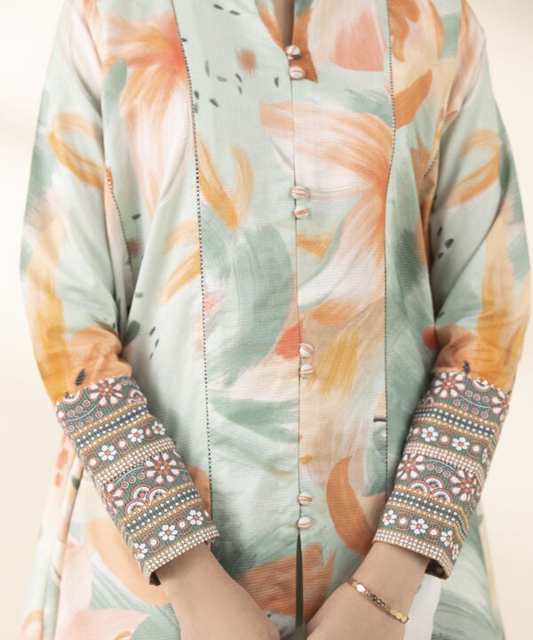 3 Piece - Embroidered Zari Lawn Suit (Unstitched)