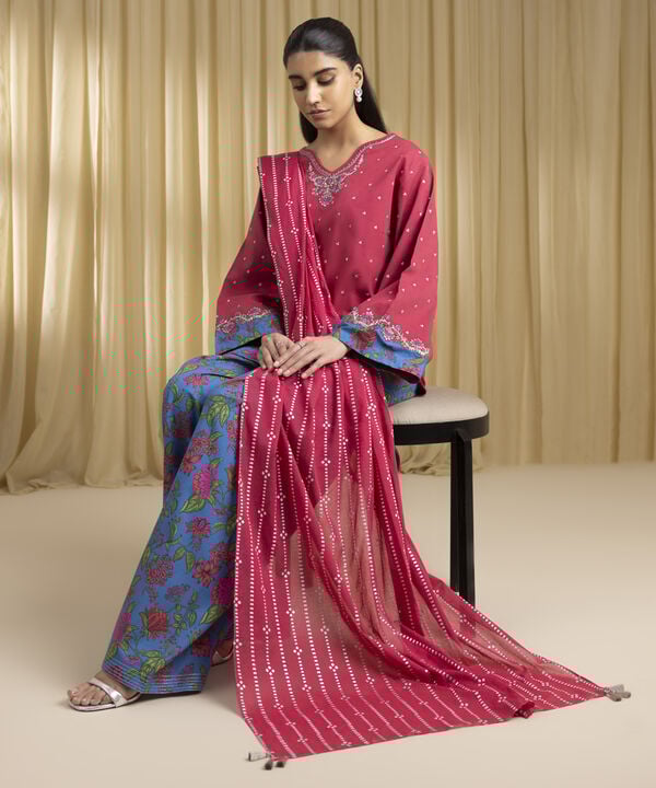3 Piece - Embroidered Lawn Suit (Unstitched)