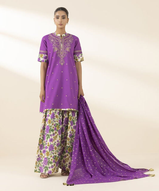 3 Piece - Embroidered Lawn Suit (Unstitched)