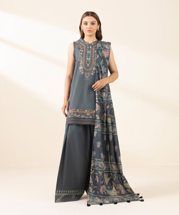 3 Piece - Embroidered Lawn Suit (Unstitched)