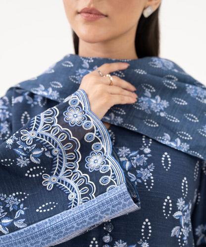 3 Piece - Embroidered Khaddar Suit