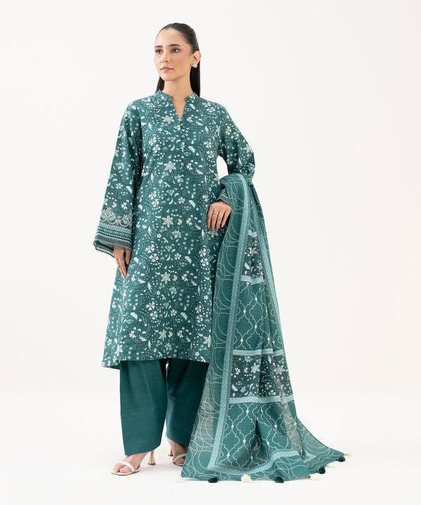 3 Piece - Embroidered Khaddar Suit