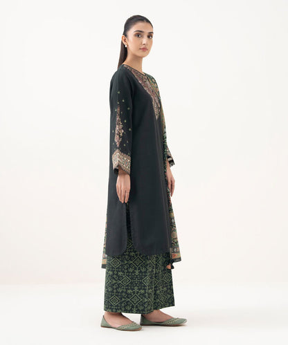 3 Piece - Embroidered Khaddar Suit