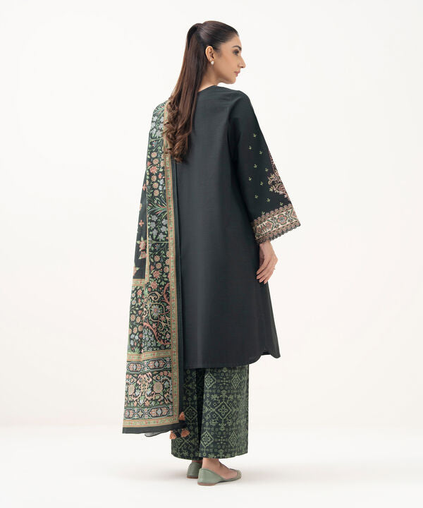 3 Piece - Embroidered Khaddar Suit