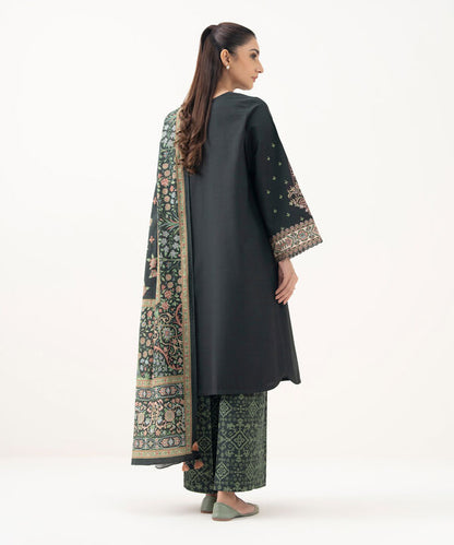 3 Piece - Embroidered Khaddar Suit