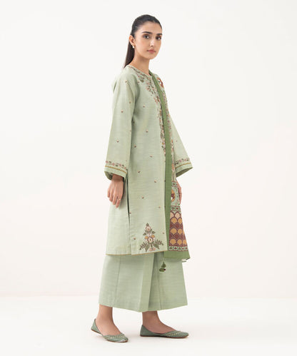 3 Piece - Embroidered Khaddar Suit