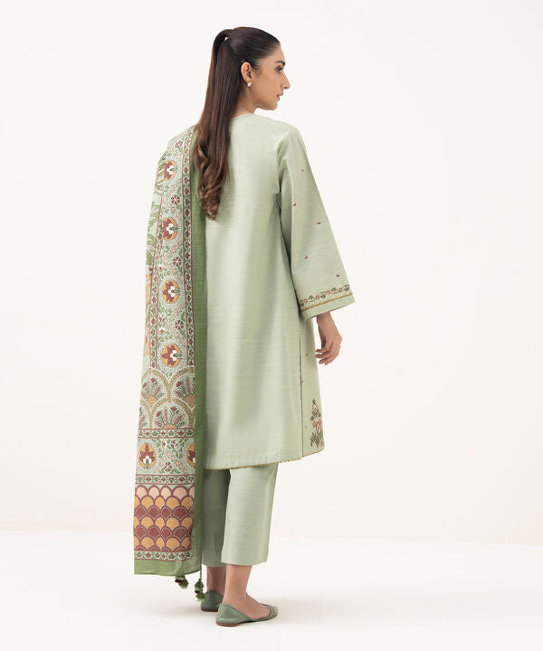 3 Piece - Embroidered Khaddar Suit