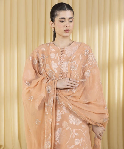 3 Piece - Embroidered Jacquard Suit (Unstitched)