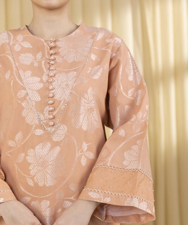 3 Piece - Embroidered Jacquard Suit (Unstitched)