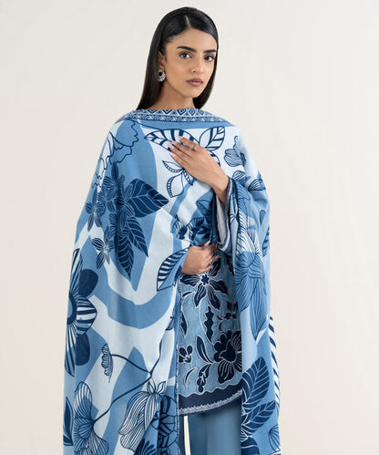 3 Piece - Embroidered Cotton Jacquard Suit