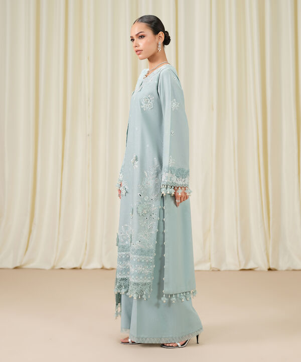 3 Piece - Embroidered Cotton Karandi Suit
