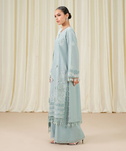 3 Piece - Embroidered Cotton Karandi Suit