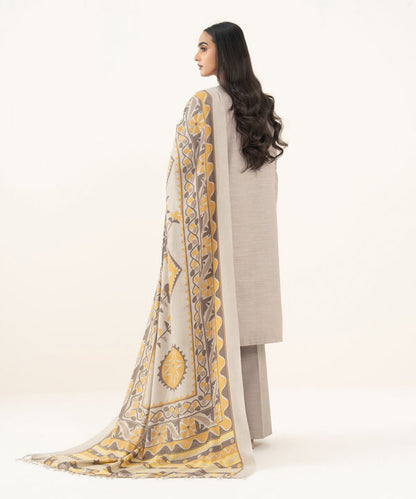 3 Piece - Embroidered Khaddar Suit