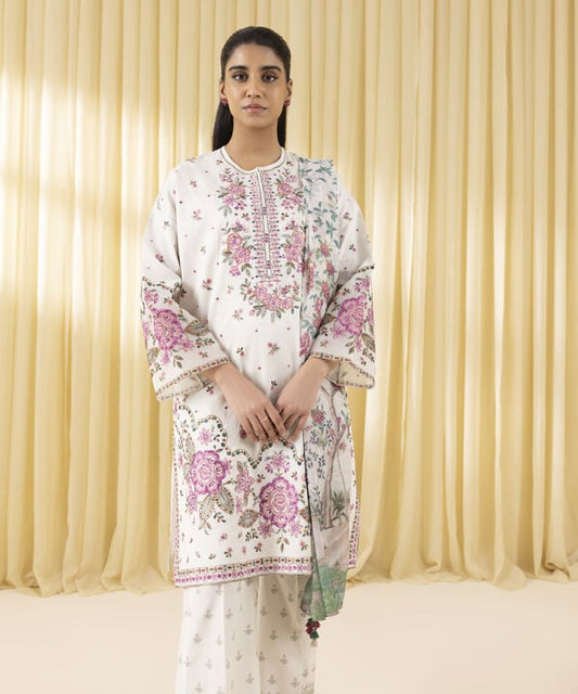 3 Piece - Embroidered Lawn Suit (Unstitched)