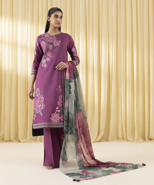3 Piece - Embroidered Lawn Suit (Unstitched)