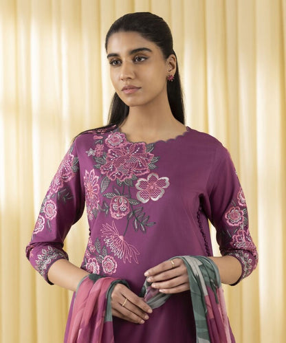 3 Piece - Embroidered Lawn Suit (Unstitched)