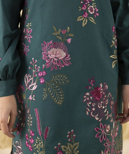 3 Piece - Embroidered Crosshatch Suit (Unstitched)