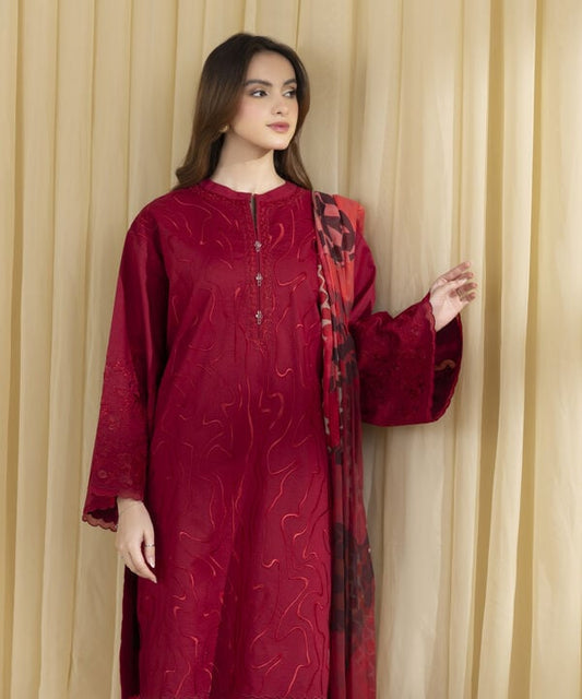 3 Piece - Embroidered Lawn Suit (Unstitched)
