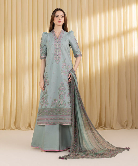 3 Piece - Embroidered Lawn Suit (Unstitched)