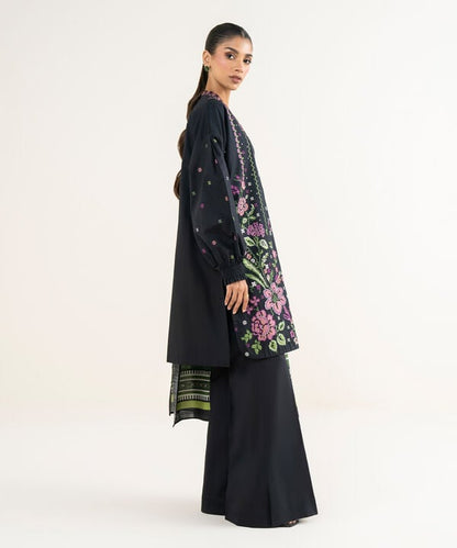 3 Piece - Embroidered Crosshatch Suit