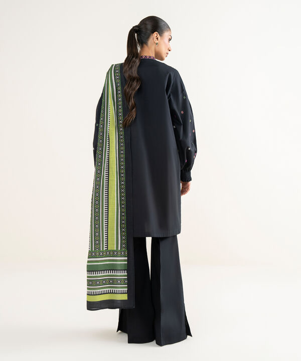 3 Piece - Embroidered Crosshatch Suit