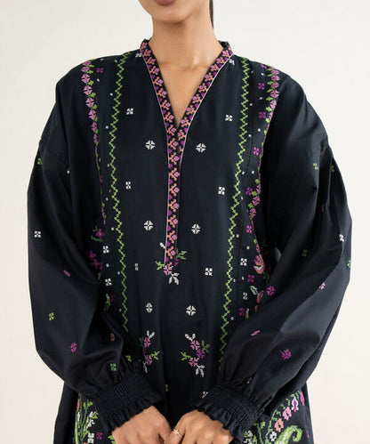 3 Piece - Embroidered Crosshatch Suit