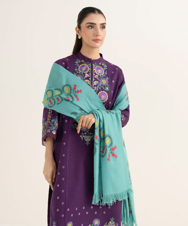 3 Piece - Embroidered Khaddar Suit