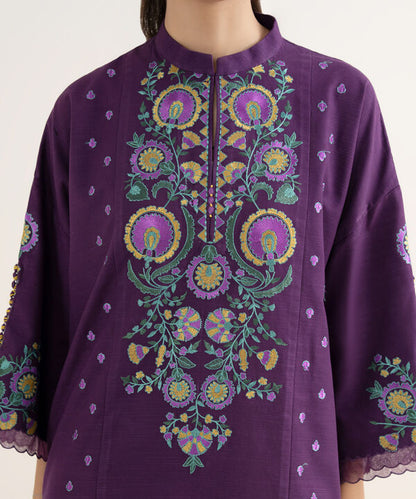 3 Piece - Embroidered Khaddar Suit