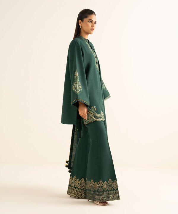 3 Piece - Embroidered Khaddar Suit