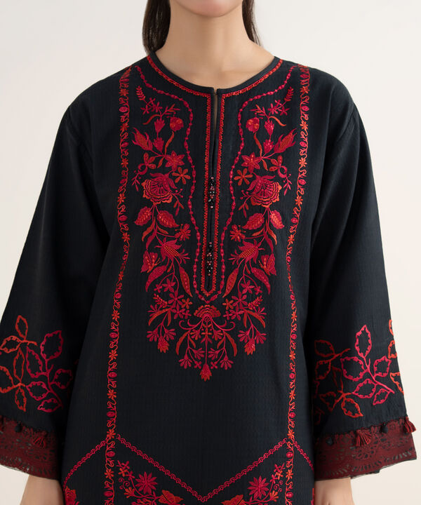 3 Piece - Embroidered Dobby Suit