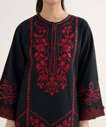 3 Piece - Embroidered Dobby Suit