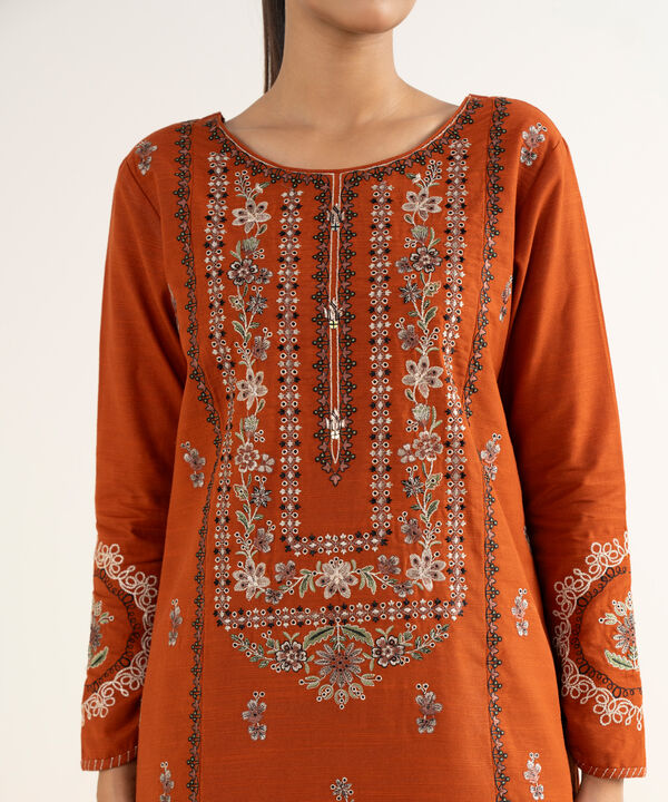 3 Piece - Embroidered Khaddar Suit