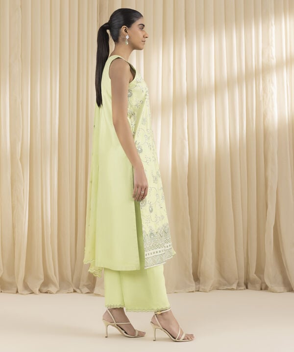 3 Piece - Embroidered Net Suit (Unstitched)