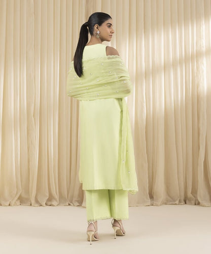 3 Piece - Embroidered Net Suit (Unstitched)