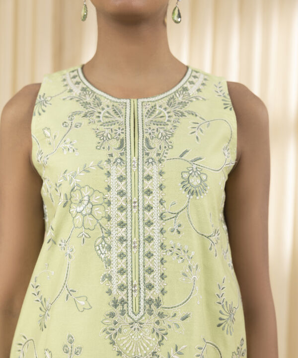 3 Piece - Embroidered Net Suit (Unstitched)