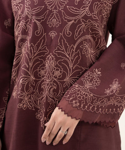 3 Piece - Embroidered Khaddar Suit