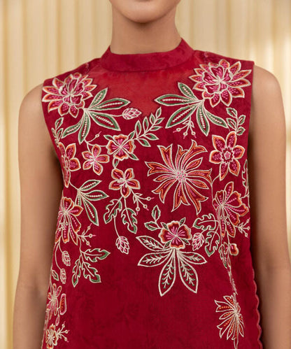 3 Piece - Embroidered Cotton Jacquard Suit (Unstitched)