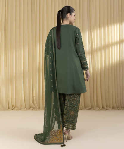 3 Piece - Embroidered Zari Lawn Suit (Unstitched)