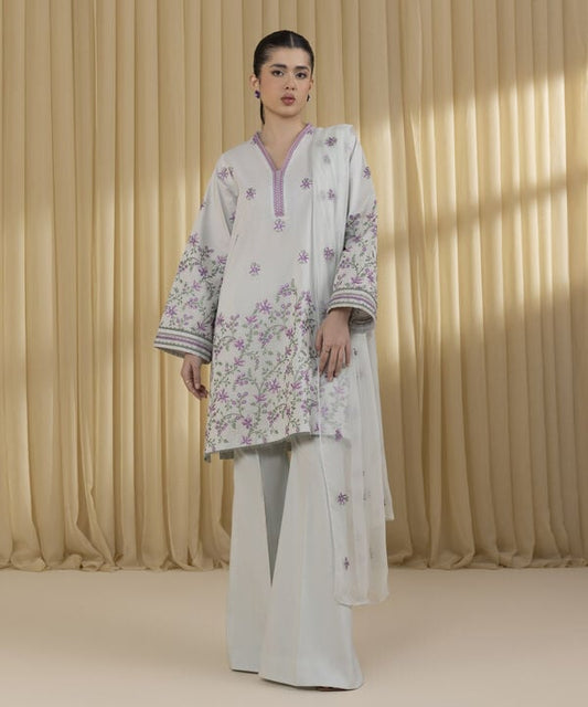 3 Piece - Embroidered Lawn Suit (Unstitched)