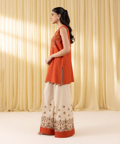 3 Piece - Embroidered Dobby Suit (Unstitched)