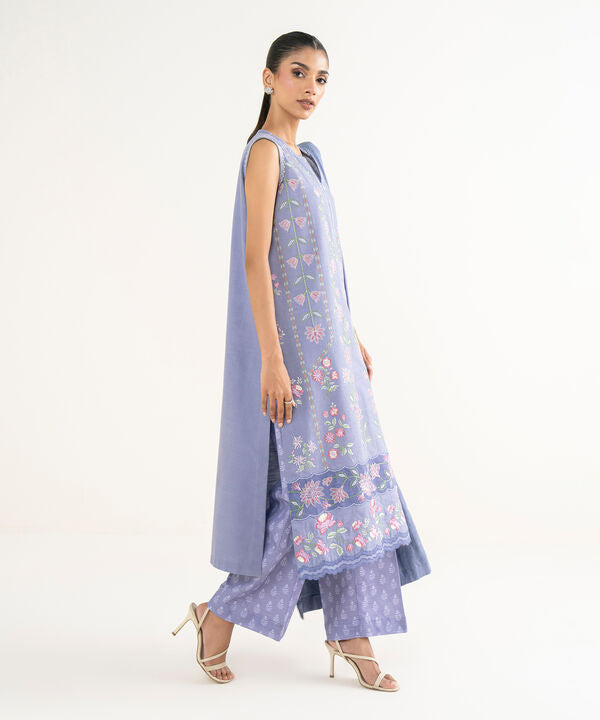 3 Piece - Embroidered Khaddar Suit