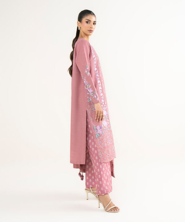 3 Piece - Embroidered Khaddar Suit