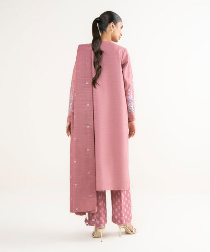3 Piece - Embroidered Khaddar Suit
