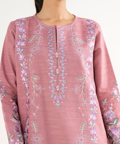 3 Piece - Embroidered Khaddar Suit