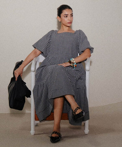 Gingham Tier Dress (Stitched)
