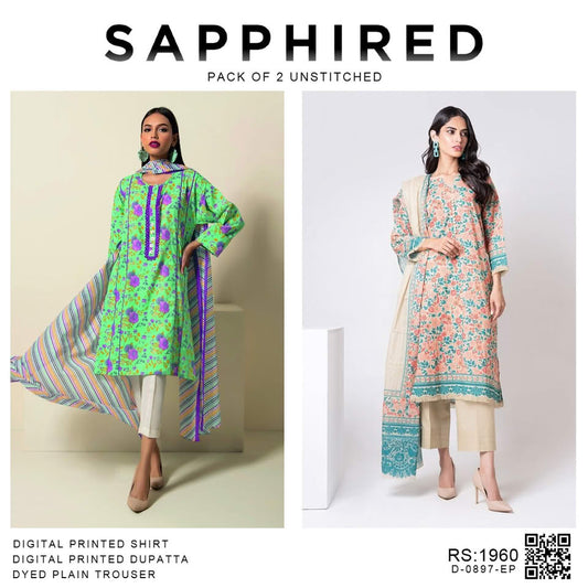 Pack of 2 Unstitched Code D-0897-EP