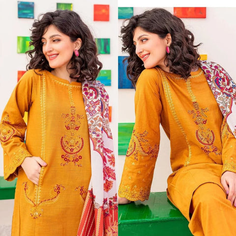BT-731 Dhanak Embroidered 3pc Wt
