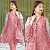 LT-204 Pink Embroidered Organza 2pc